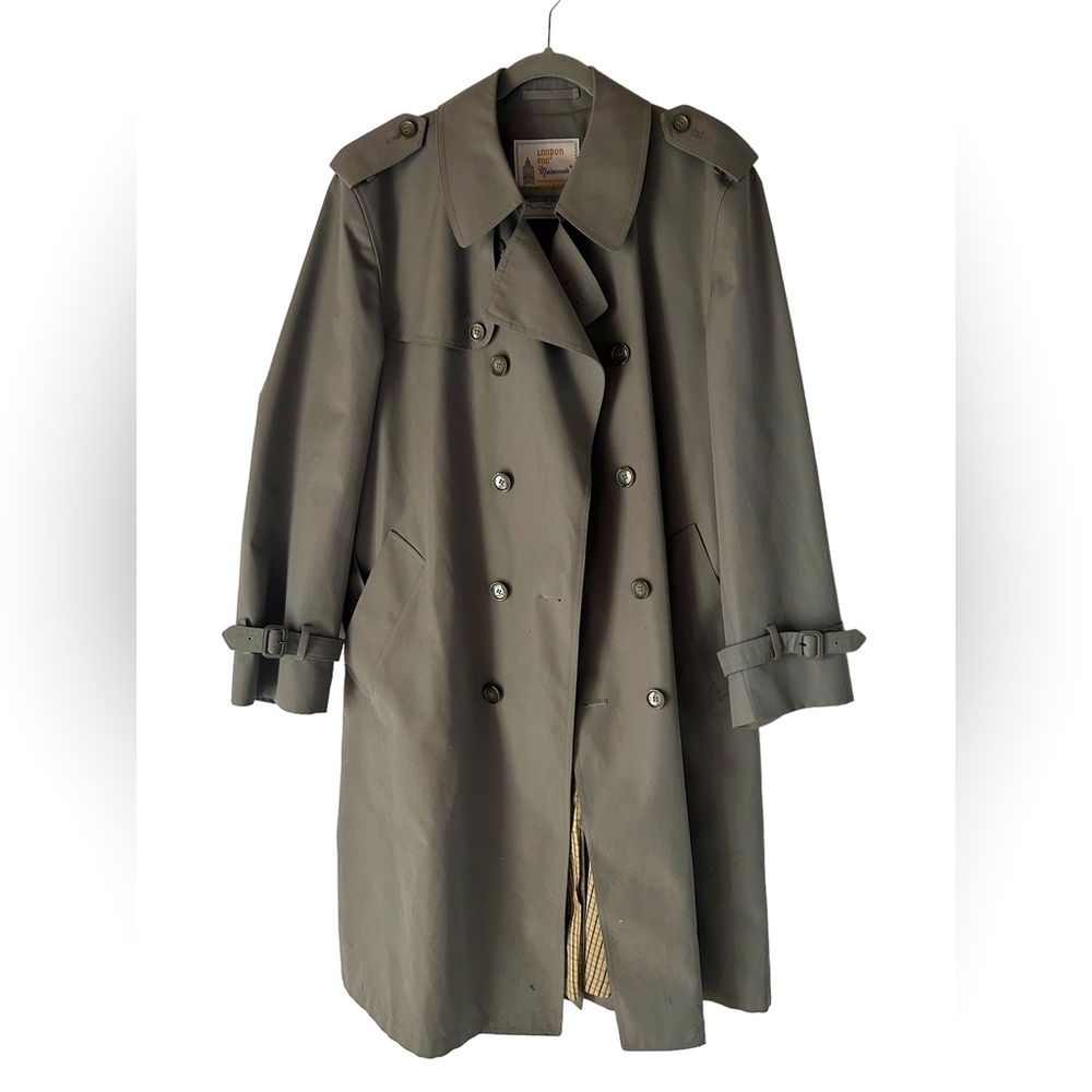 Vintage Grey London Fog All Season Men’s Trench Coat 42R